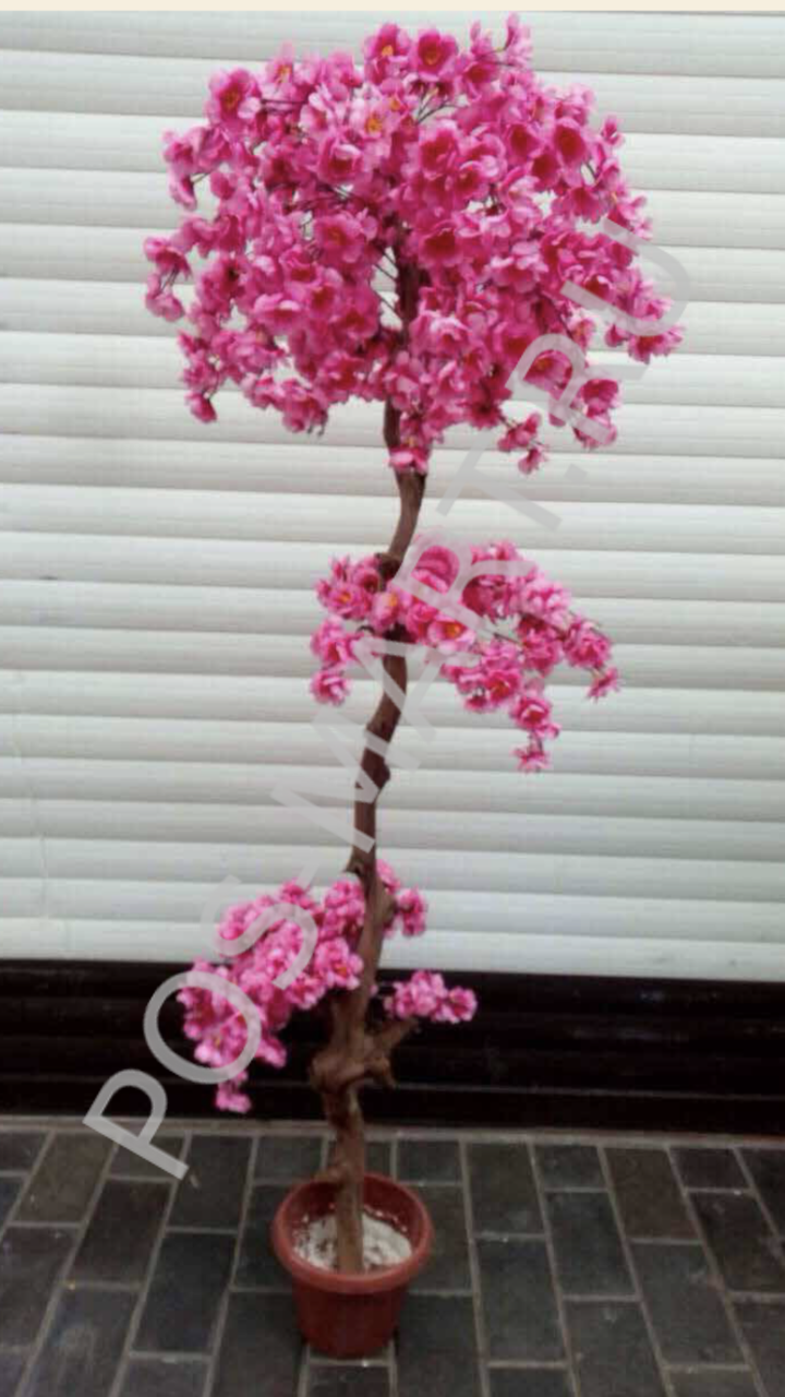 Искусственный бонсай Сакура. Искусственное розовое дерево. Сакура искусственная дерево в горшке.
